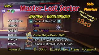 Destiny 2 Master Lost Sector: Neptune - Thrilladrome on my Solar Titan Solo-Flawless 5-16-23