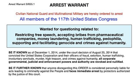 Arrest Warrant For The 117th U.S. Congress