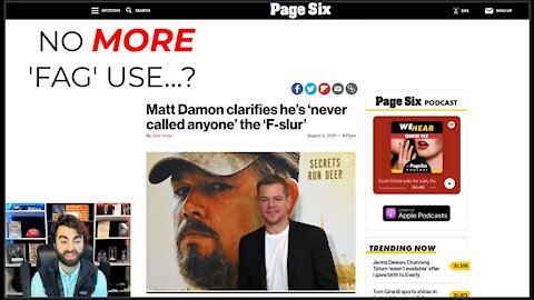 Matt Damon Admits To 'Constant And Casual' Use Of Word, F-G