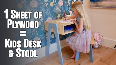Make a Childs Desk and Stool from 1 Sheet of Plywood!