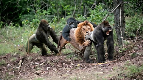 lion vs gorilla who will win by wild battles.