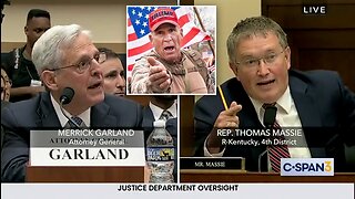 Thomas Massie grills Merrick Garland on the Misdemeanor "Disorderly Conduct" charges of Ray Epps! 😠