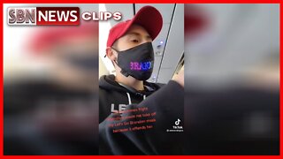 MAN ON AN AIRPLANE TOLD TO REMOVE MASK BECAUSE WHAT WAS ON IT OFFENDED THEM - 5941