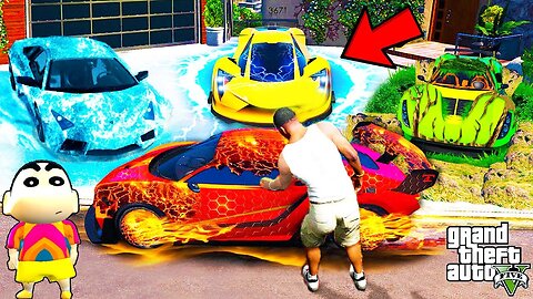 Franklin Collecting SECRET ELEMENTAL CARS in GTA 5 | SHINCHAN and CHOP