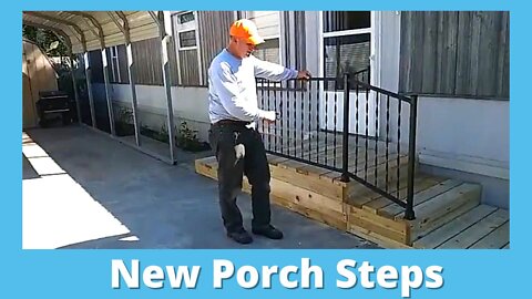 Mobile Home Porch Build Double Steps - Rogers Front Porch