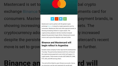MasterCard Crypto Payments And Binance