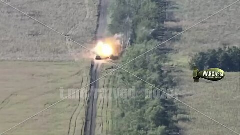 Moving Ukrainian BMP takes a direct hit