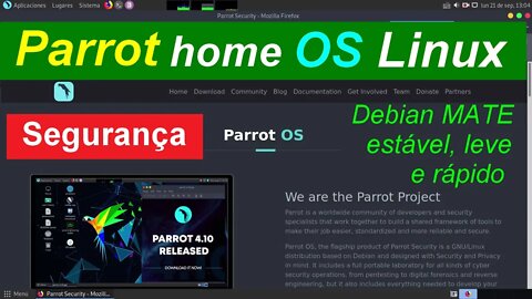 Parrot OS HOME Linux um Debian focado em segurança /anonimato Teste no pendrive sem instalá-lo no PC