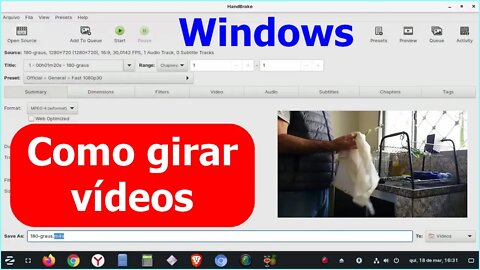Corrigindo vídeos com HandBrake transcodificador de vídeos de código aberto versão Windows