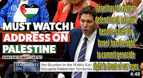 🇵🇸 Must watch address by Matt Carthy TD on Palestine 👏 👏 👏 👏