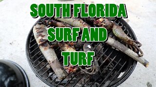 Catch, Clean, and Cook - Bass, Bluegill, and Iguana. SOUTH FLORIDA SURF AND TURF!