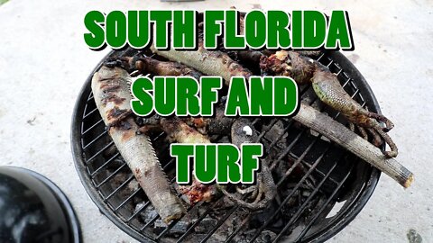 Catch, Clean, and Cook - Bass, Bluegill, and Iguana. SOUTH FLORIDA SURF AND TURF!