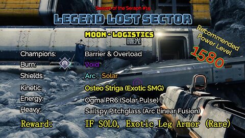 Destiny 2 Legend Lost Sector: Moon - K1 Logistics on my Titan 1-8-23