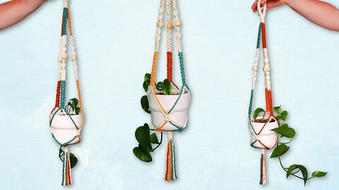4 Color Macrame Plant Hanger (with Beads!)