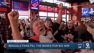 Bengals fans celebrate big win in Cincinnati