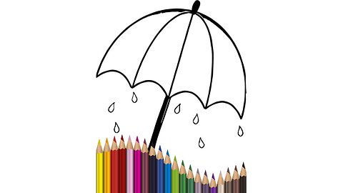 Umbrella Drawing Colouring for Kids | Easy Drawing Colouring