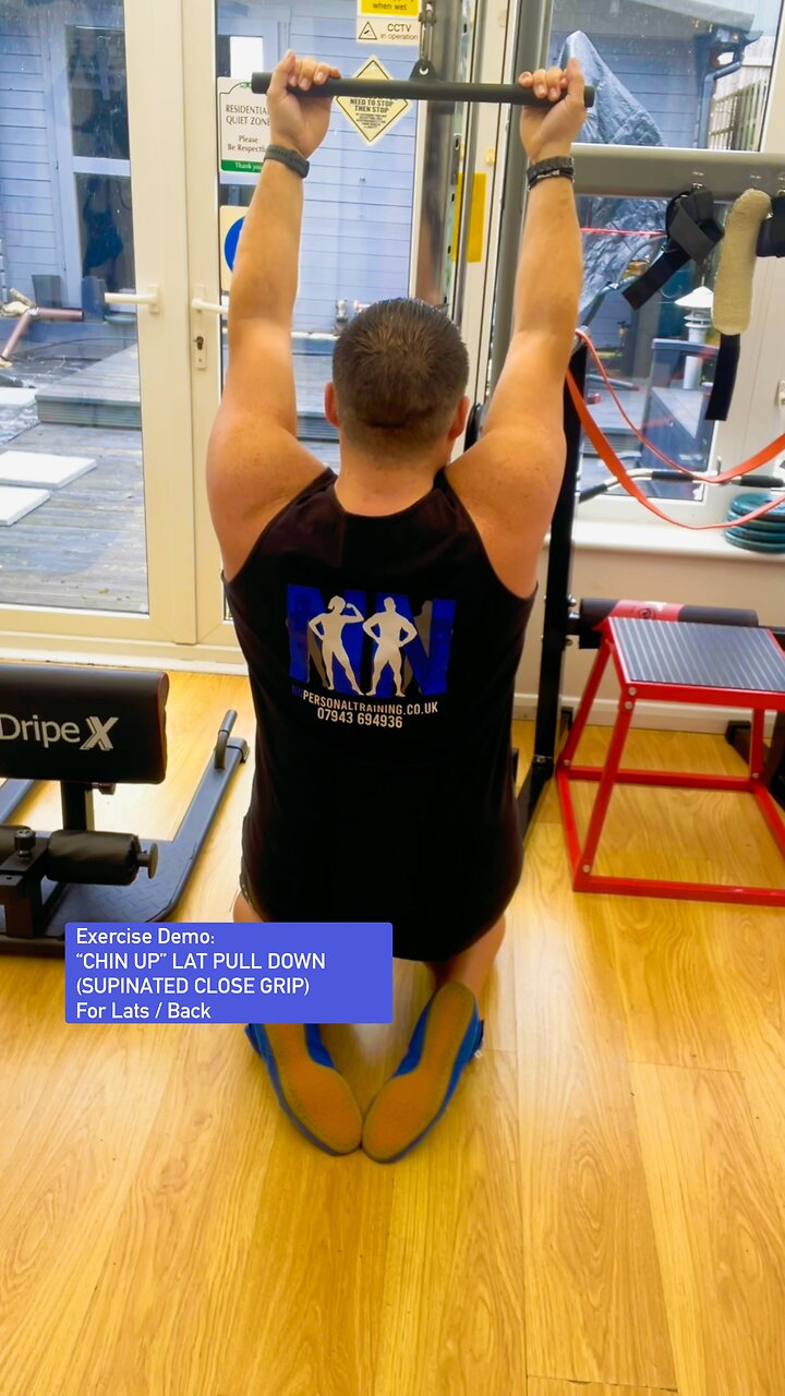 Chin Up” Lat Pull Down Supinated Close Grip For Lats Back And Biceps