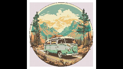 Camper Van Cross Stitch Pattern by Welovit | welovit.net | #welovit
