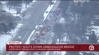 Protest shut down Ambassador Bridge