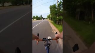 Biking in the cities bike lane