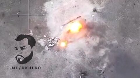 Russian drone destroyed fuel tanks buried in enemy positions, one of the soldiers got roasted