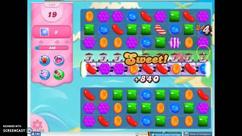 Candy Crush Level 1167 Audio Talkthrough, 1 Star 0 Boosters