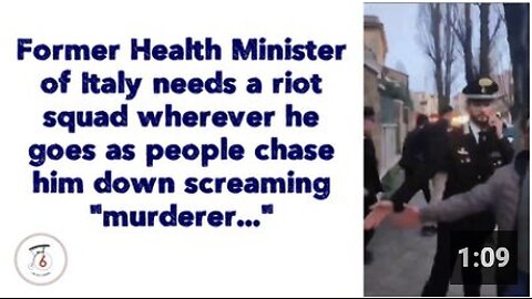 🚨🇮🇹 Former Health Minister of Italy needs a riot squad wherever he goes as people chase him down"