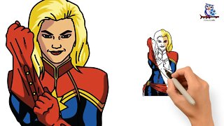 How To Draw Captain Marvel - Easy Tutorial