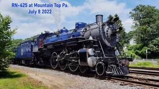 HOT OFF THE PRESS! Reading and Northern 425 at Penobscot Mountain Top Pa. July 8 2022 #RN425