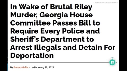AUDIO/TEXT ARTICLE - GEORGIA HOUSE COMMITTEE PASSES BILL REQUIRES EVERY POLICE & SHERIFF'S DEPT TO ARREST ILLEGALS FOR DEPORTATION - 1 min.