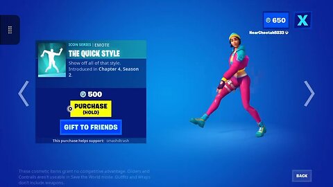 I bought The Quick Style Emote