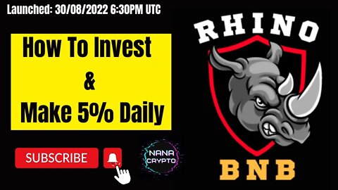 Rhino BNB | How To Invest & Make 5% Daily 💵 💵 💵