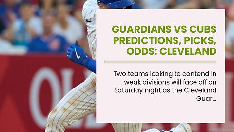 Guardians vs Cubs Predictions, Picks, Odds: Cleveland Stays Disciplined vs Stroman