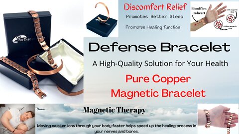Defense Bracelet,Magnetic Therapy,Pure Copper Magnetic Bracelet,The Power of Copper, Better sleep.