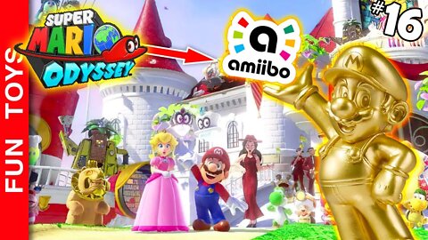 🔴 Super Mario Odyssey #16 - Usamos TODOS os AMIIBOs e conseguimos vários PRESENTES - Parte 1/2