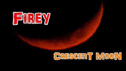 Fiery Crescent Moon On A Red Hot Desert Night