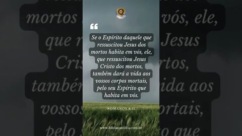 Romanos 8,11 - Se o Espírito daquele que ressuscitou Jesus dos mortos habita em vós, ele, que...