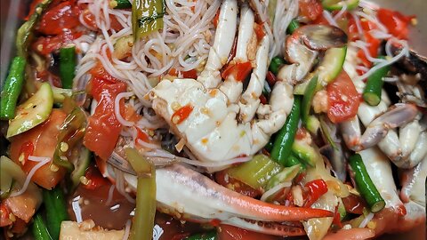 Making A Lao-style Spicy Crab Salad [4K]