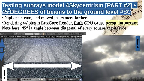 Testing sunrays model 4Skycentrism [PART #2] • 45°DEGREES of beams to the ground level #SC