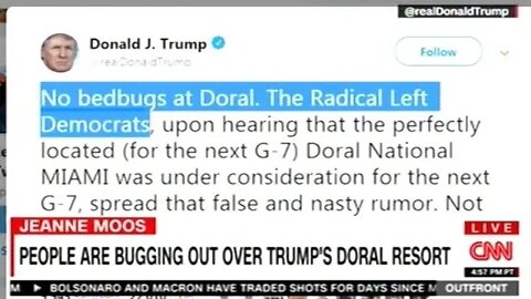 President Trump Says There Are "NO BEDBUGS AT DORAL"
