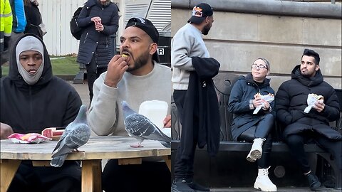 Stranger got mad at me when I sit with his girlfriend | feeding stranger with my food joker pranks