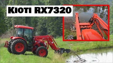 Cleaning up a Pond 'Eye Sore..' with Kioti tractor (Kioti RX7320)