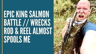 Almost Spooled By A King Salmon // King Salmon Fishing Michigan // Salmon Fishing Michigan Rivers