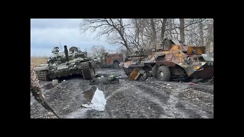 Video of destroyed and abandoned Russian military equipment left behind