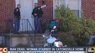 Man dead, woman stabbed inside Catonsville home