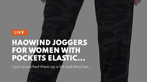 Haowind Joggers for Women with Pockets Elastic Waist Workout Sport Gym Pants Comfy Lounge Yoga...