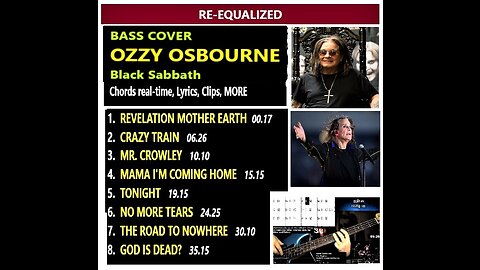 Bass cover OZZY OSBOURNE _ Chords Lyrics Clocks MORE