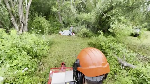 Ventrac 4500Y diesel with tough cut clearing a trail opening up a swamp for horse riding and hunting