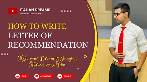 How to write a Recommendation Letter | Reference Letter | Complete Guide #studyinitaly #studyabroad