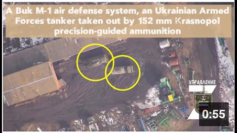 A Buk M-1 air defense system, an Ukrainian Armed Forces tanker taken out by 152 mm Krasnopol